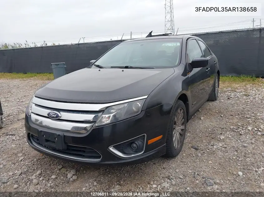 2010 FORD FUSION VIN 3FADP0L35AR138658 — фото 2