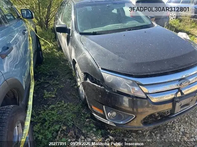 FORD FUSION 2010, VIN 3FADP0L30AR312801