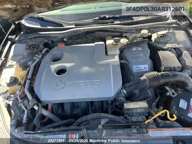 2010 FORD FUSION VIN 3FADP0L30AR312801 — фото 10