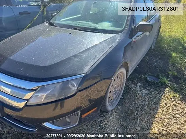 2010 FORD FUSION VIN 3FADP0L30AR312801 — фото 2