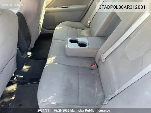 2010 FORD FUSION VIN 3FADP0L30AR312801 — фото 8