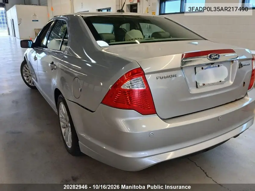 2010 FORD FUSION VIN 3FADP0L35AR217490 — фото 3