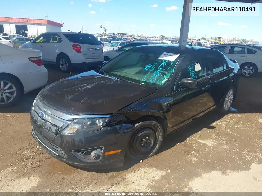 2010 FORD FUSION VIN 3FAHP0HA8AR110491 — фото 2
