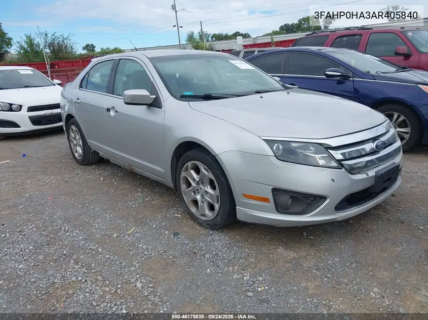 FORD FUSION 2010, VIN 3FAHP0HA3AR405840
