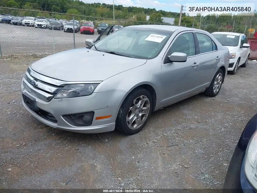 2010 FORD FUSION VIN 3FAHP0HA3AR405840 — фото 2