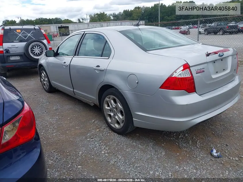 2010 FORD FUSION VIN 3FAHP0HA3AR405840 — фото 3