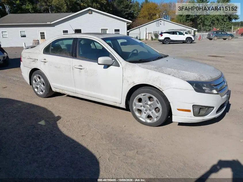 FORD FUSION 2010, VIN 3FAHP0HAXAR415152