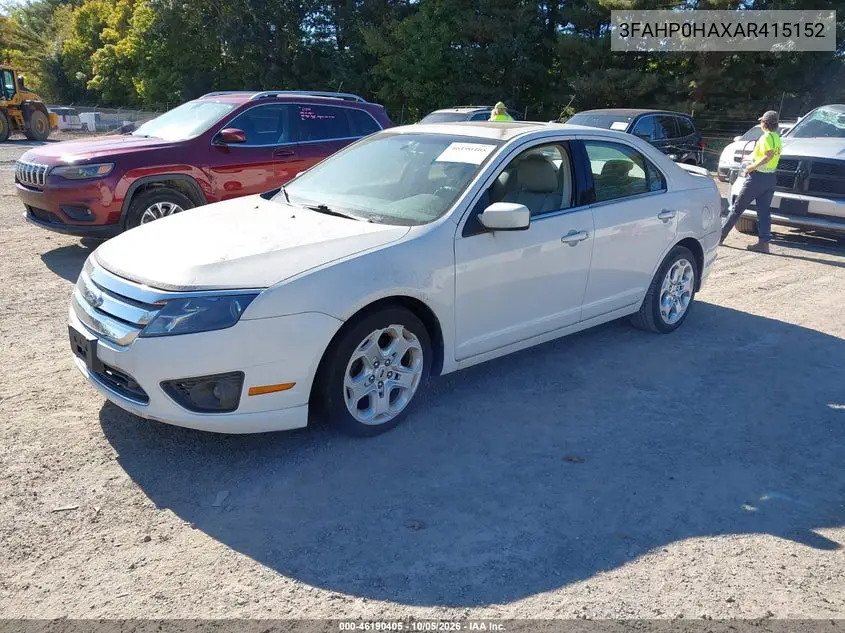 2010 FORD FUSION VIN 3FAHP0HAXAR415152 — фото 2
