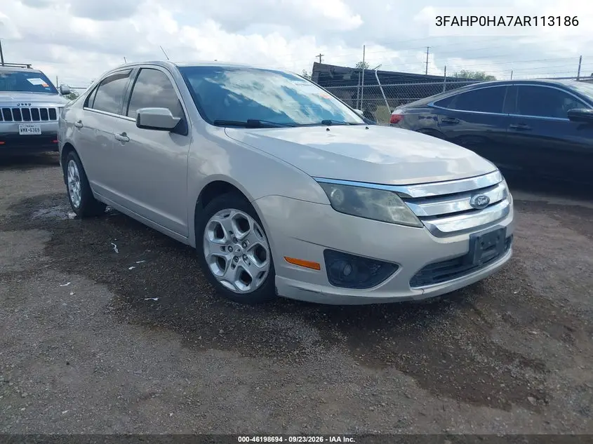 FORD FUSION 2010, VIN 3FAHP0HA7AR113186