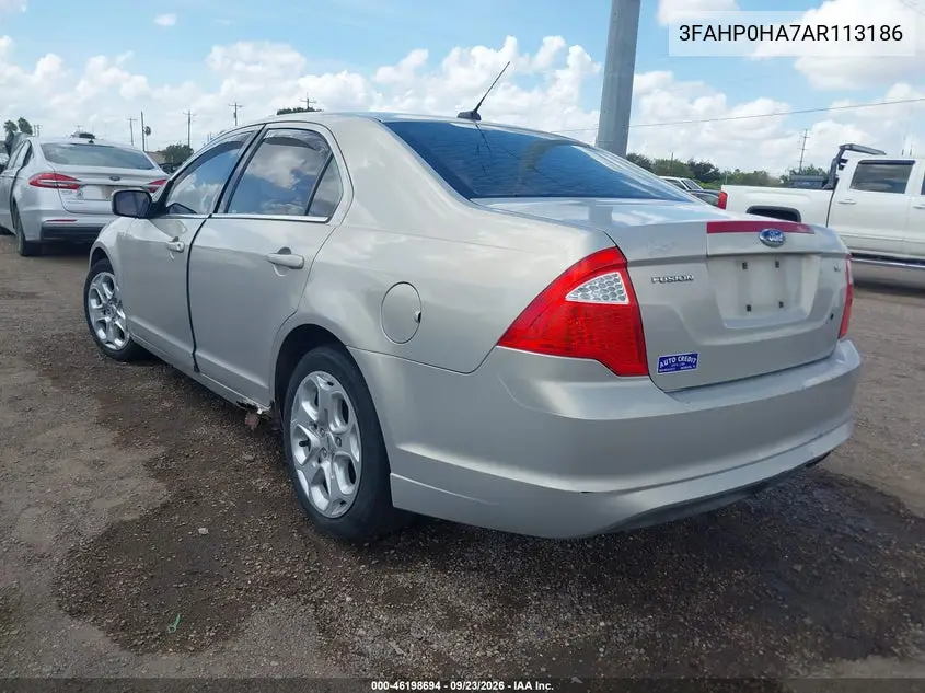 2010 FORD FUSION VIN 3FAHP0HA7AR113186 — фото 3