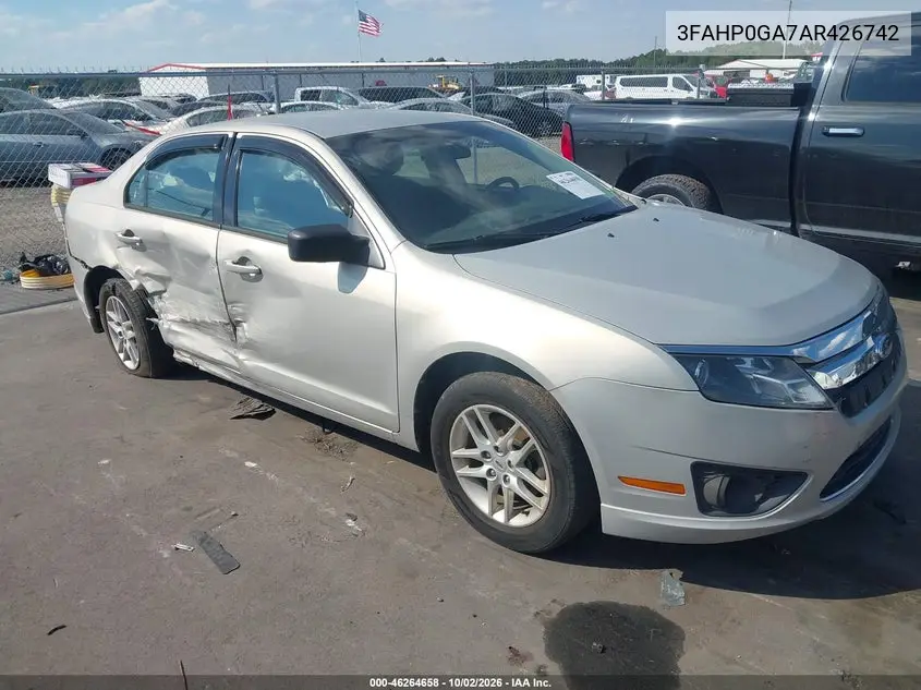 FORD FUSION 2010, VIN 3FAHP0GA7AR426742