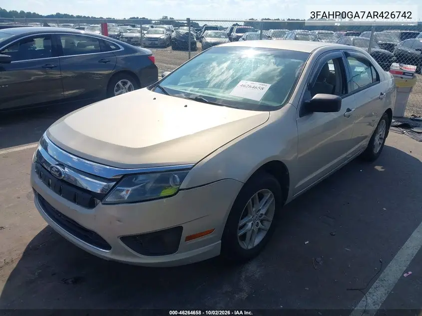 2010 FORD FUSION VIN 3FAHP0GA7AR426742 — фото 2