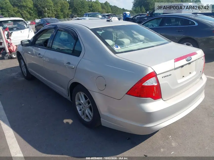2010 FORD FUSION VIN 3FAHP0GA7AR426742 — фото 3