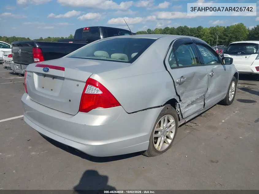 2010 FORD FUSION VIN 3FAHP0GA7AR426742 — фото 4