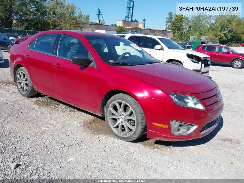 FORD FUSION 2010, VIN 3FAHP0HA2AR197739
