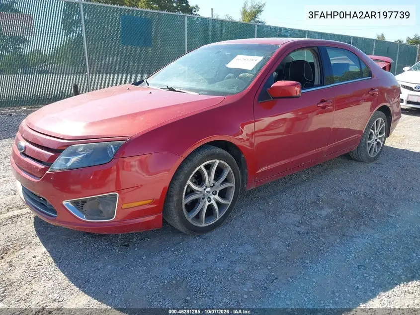 2010 FORD FUSION VIN 3FAHP0HA2AR197739 — фото 2