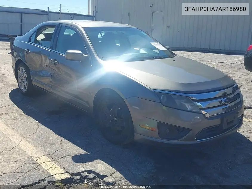 FORD FUSION 2010, VIN 3FAHP0HA7AR186980