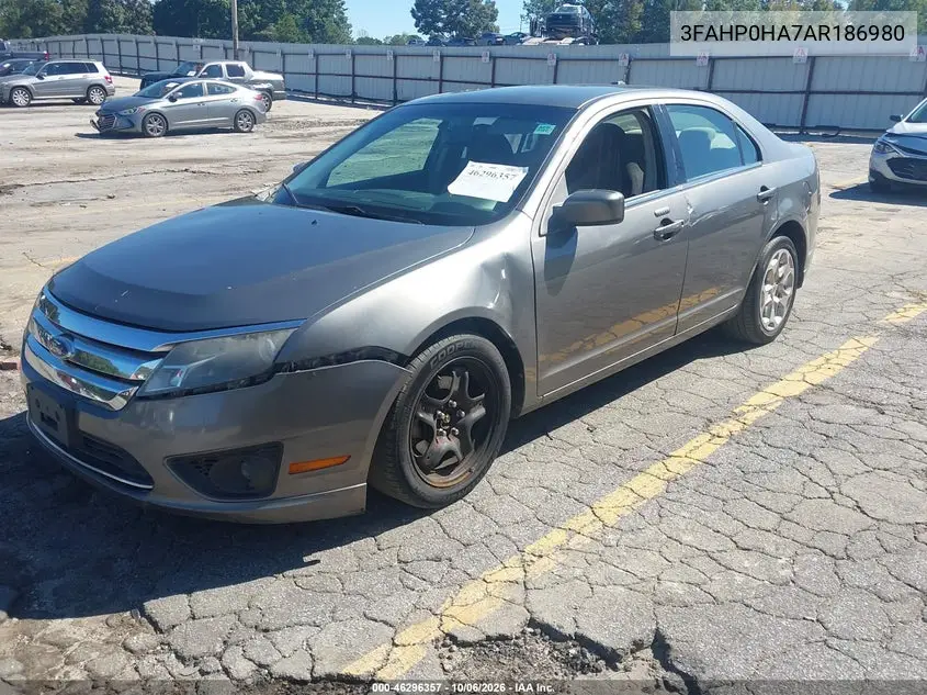 2010 FORD FUSION VIN 3FAHP0HA7AR186980 — фото 2