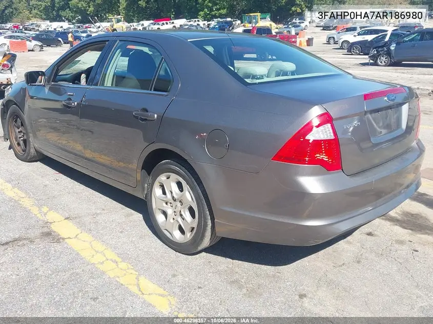 2010 FORD FUSION VIN 3FAHP0HA7AR186980 — фото 3