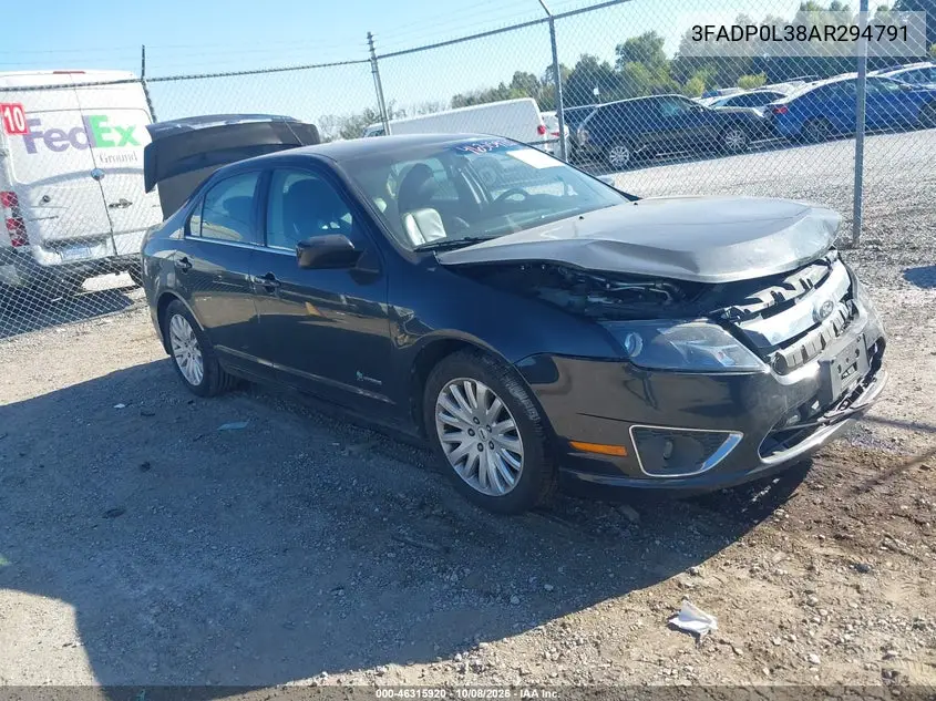 FORD FUSION 2010, VIN 3FADP0L38AR294791