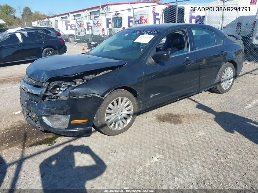 2010 FORD FUSION VIN 3FADP0L38AR294791 — фото 2