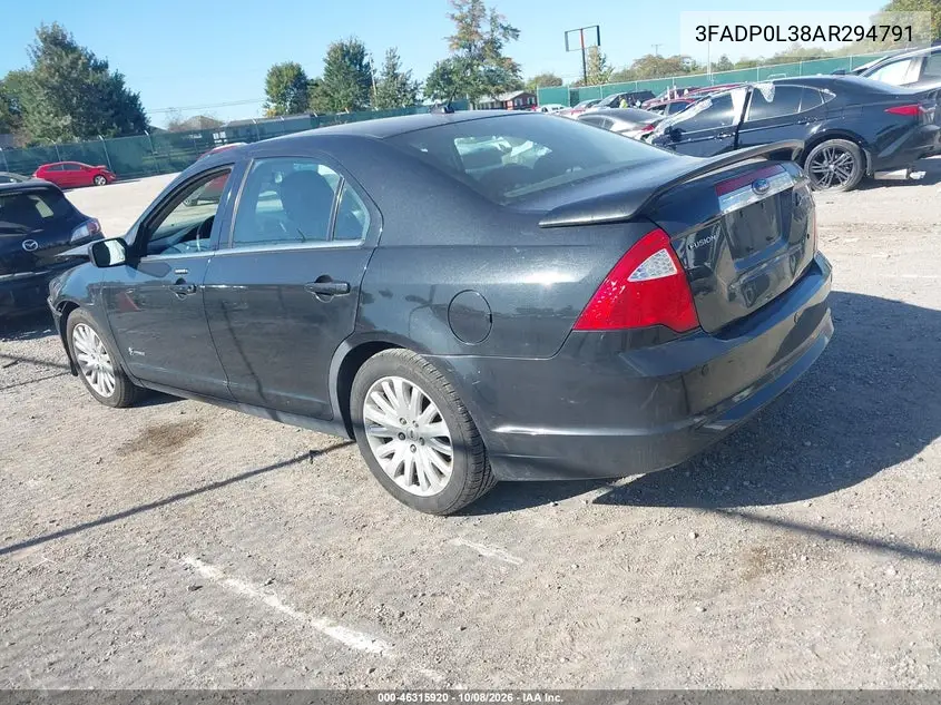 2010 FORD FUSION VIN 3FADP0L38AR294791 — фото 3