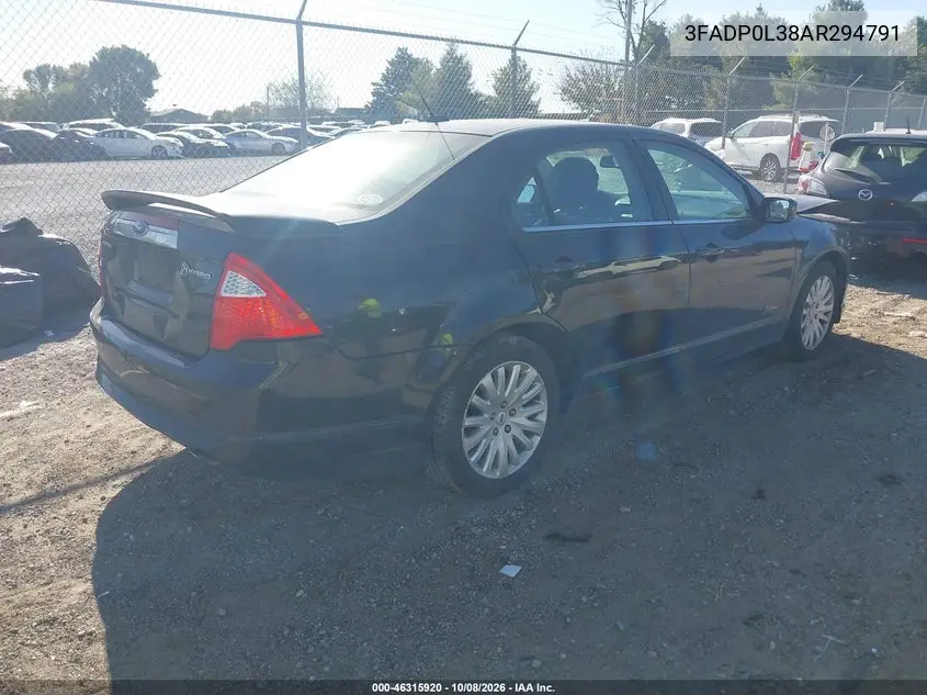 2010 FORD FUSION VIN 3FADP0L38AR294791 — фото 4