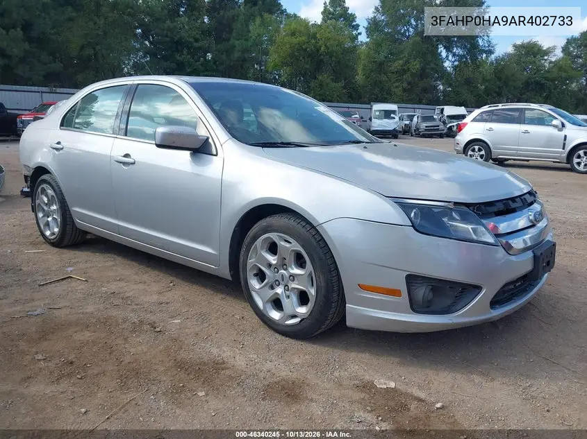 FORD FUSION 2010, VIN 3FAHP0HA9AR402733