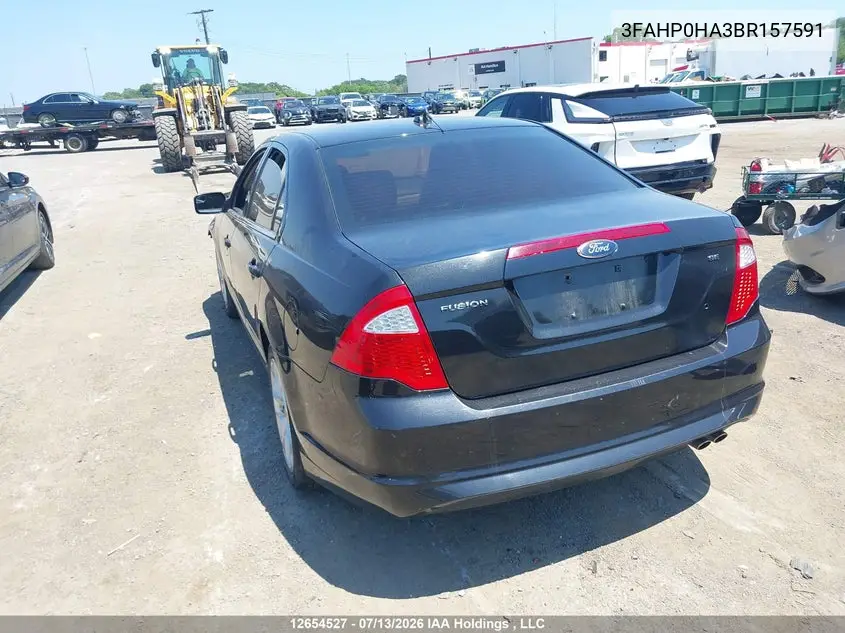 2011 FORD FUSION VIN 3FAHP0HA3BR157591 — фото 3