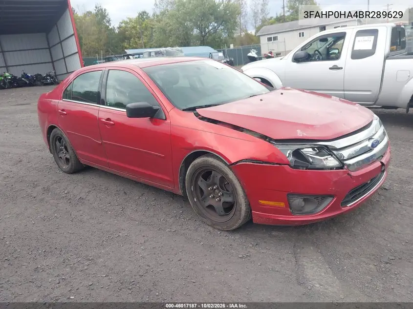 FORD FUSION 2011, VIN 3FAHP0HA4BR289629