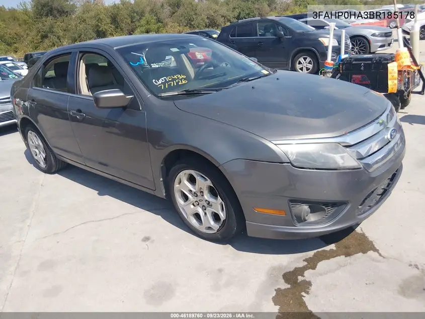 FORD FUSION 2011, VIN 3FAHP0HA3BR185178