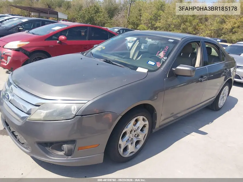 2011 FORD FUSION VIN 3FAHP0HA3BR185178 — фото 2