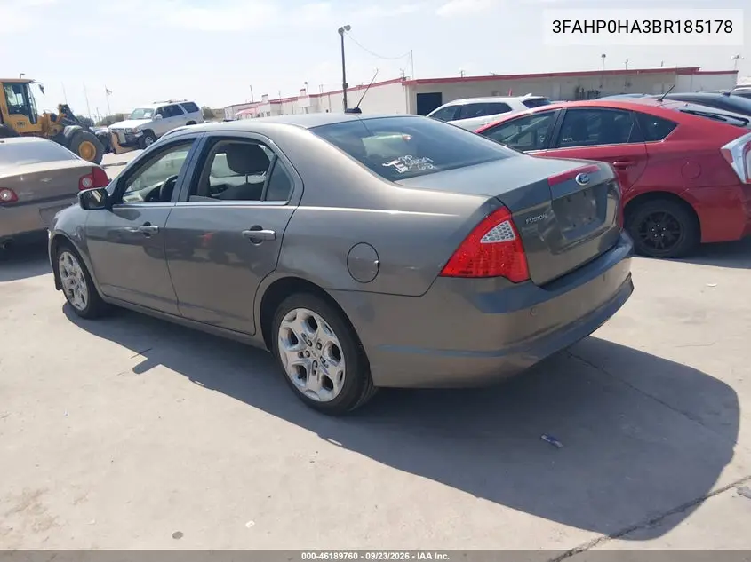 2011 FORD FUSION VIN 3FAHP0HA3BR185178 — фото 3