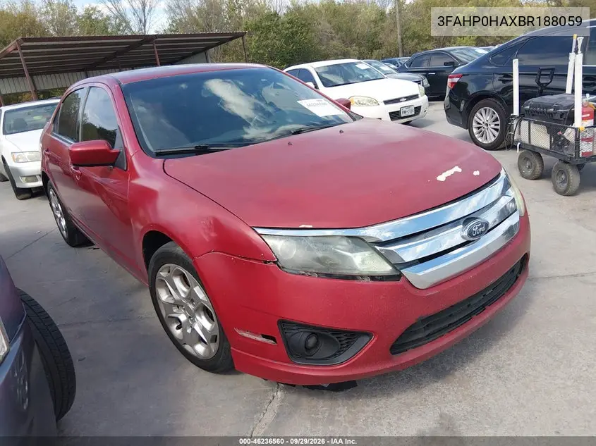 FORD FUSION 2011, VIN 3FAHP0HAXBR188059