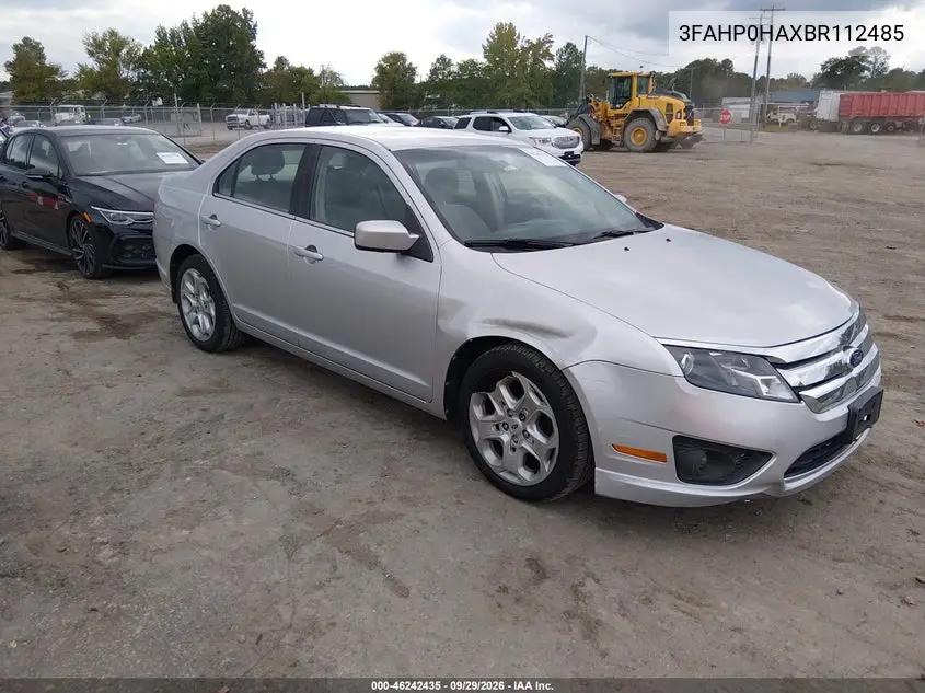 FORD FUSION 2011, VIN 3FAHP0HAXBR112485
