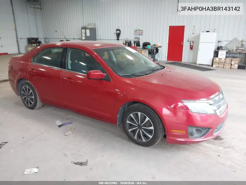 FORD FUSION 2011, VIN 3FAHP0HA3BR143142