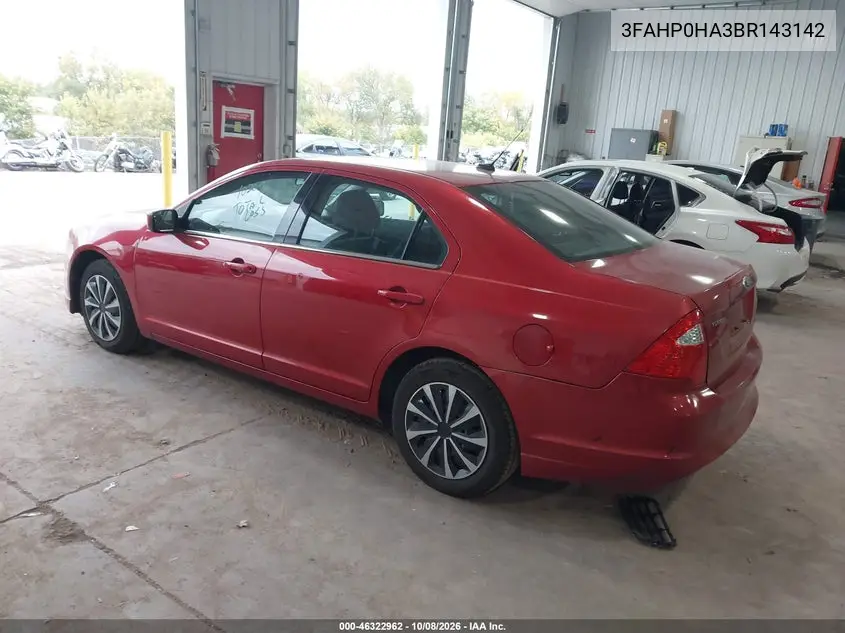 2011 FORD FUSION VIN 3FAHP0HA3BR143142 — фото 3