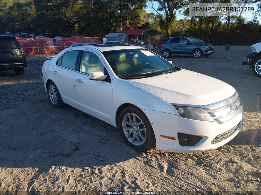 FORD FUSION 2011, VIN 3FAHP0JA2BR151789