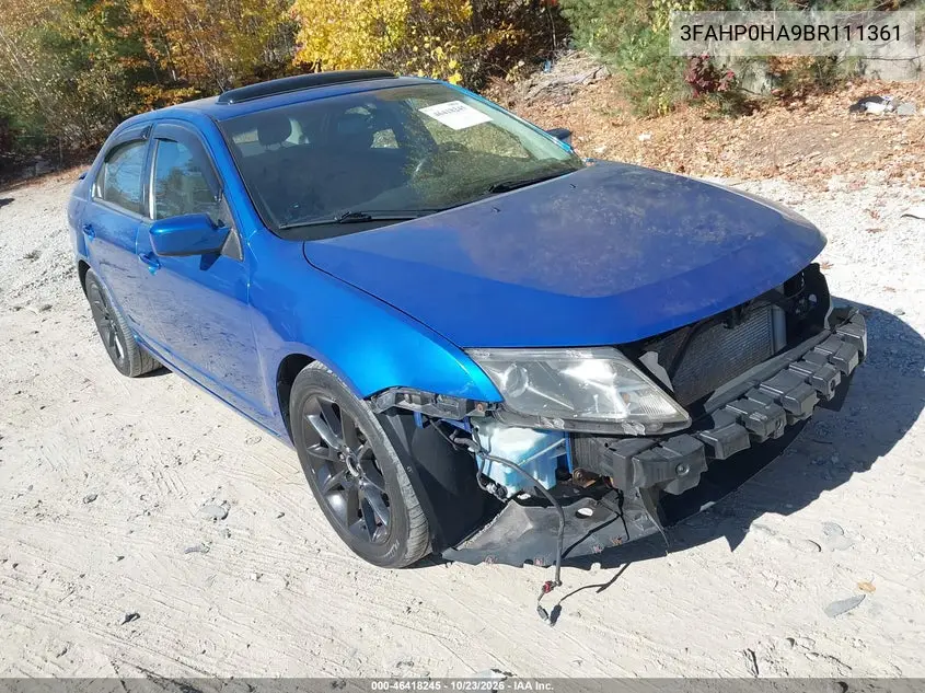 FORD FUSION 2011, VIN 3FAHP0HA9BR111361