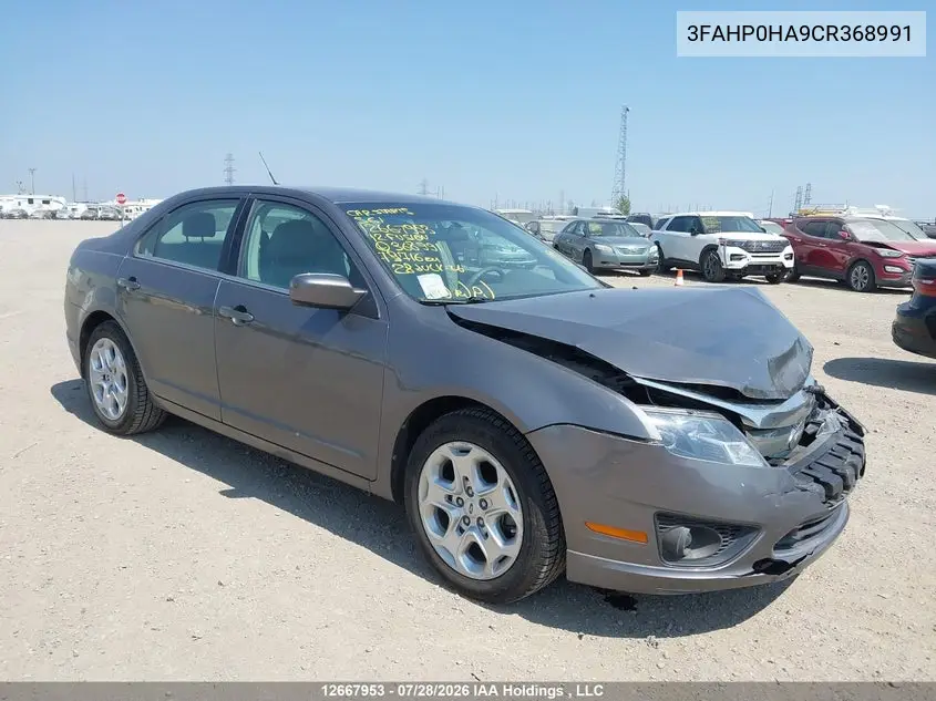 FORD FUSION 2012, VIN 3FAHP0HA9CR368991