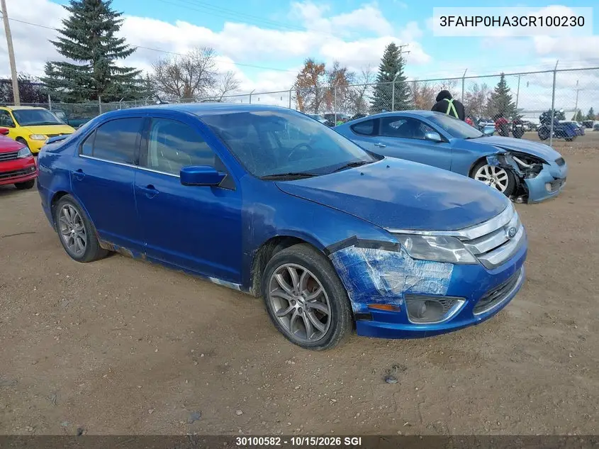 FORD FUSION 2012, VIN 3FAHP0HA3CR100230