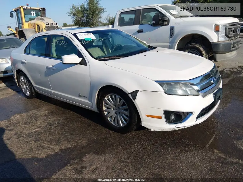 FORD FUSION 2012, VIN 3FADP0L36CR169730