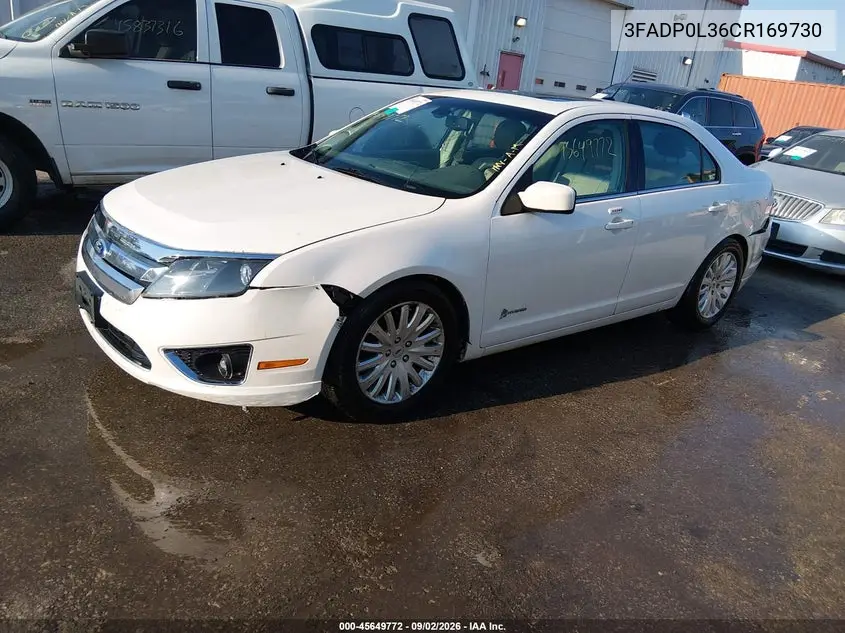 2012 FORD FUSION VIN 3FADP0L36CR169730 — фото 2