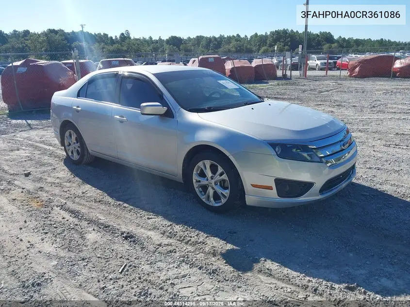 FORD FUSION 2012, VIN 3FAHP0HA0CR361086