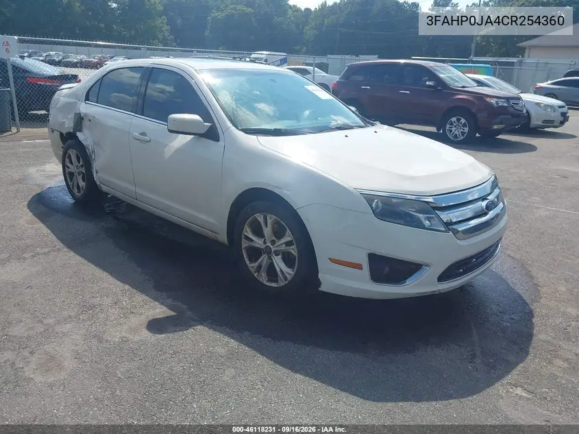 FORD FUSION 2012, VIN 3FAHP0JA4CR254360
