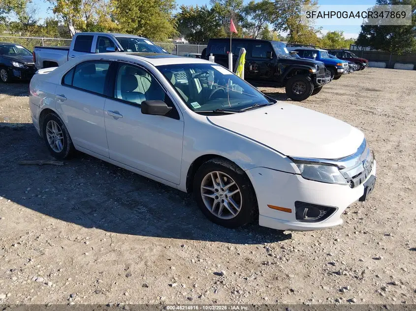 FORD FUSION 2012, VIN 3FAHP0GA4CR347869