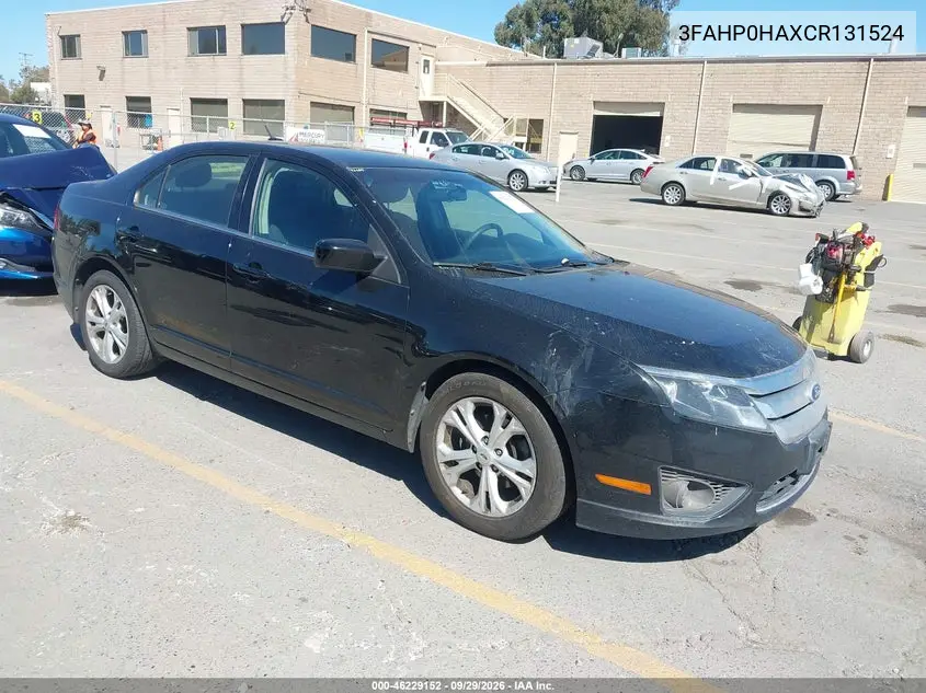 FORD FUSION 2012, VIN 3FAHP0HAXCR131524