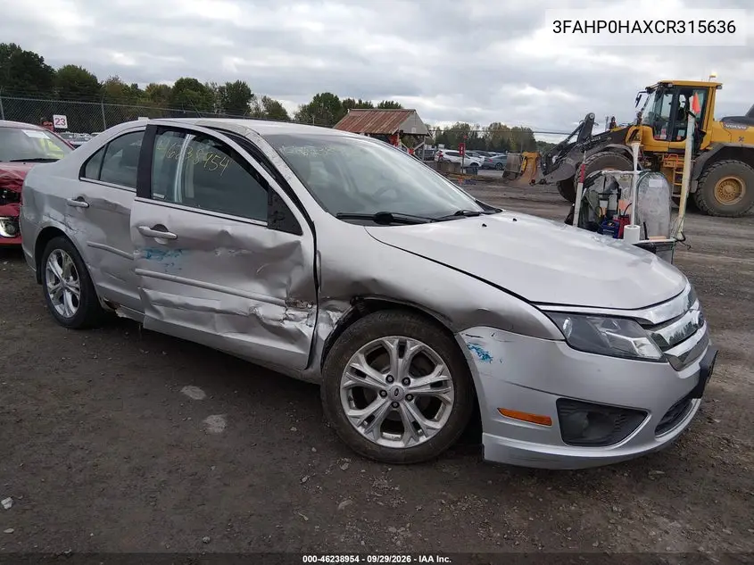 FORD FUSION 2012, VIN 3FAHP0HAXCR315636