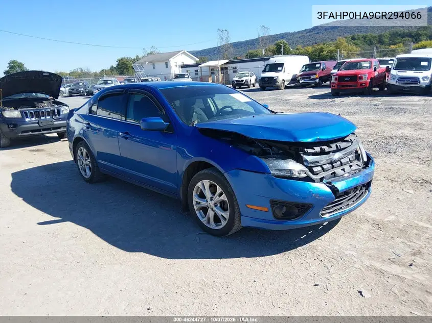FORD FUSION 2012, VIN 3FAHP0HA9CR294066