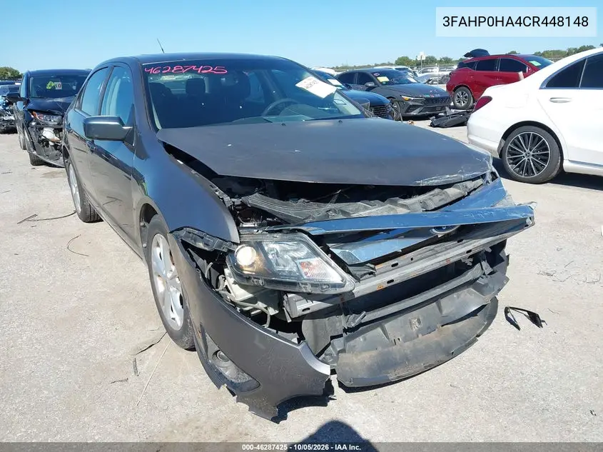 FORD FUSION 2012, VIN 3FAHP0HA4CR448148